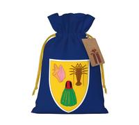 M Linen - Bolsas de regalo de Navidad, diseño de bandera de las Islas Turcas y Caicos, con cordón, para Navidad, Acción de Gracias, decoración de regalo