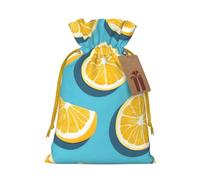 M Linen - Bolsas de regalo de Navidad, diseño de cuñas de limón, bolsas de regalo con cordón, para Navidad, Acción de Gracias, decoración de regalo