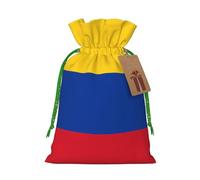 M Linen - Bolsas de regalo de Navidad, estampado de bandera de Colombia, bolsas de regalo con cordón, para Navidad, Acción de Gracias, decoración de regalo