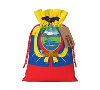 M Linen - Bolsas de regalo de Navidad, estampado de bandera de Ecuador, bolsas de regalo con cordón, para Navidad, Acción de Gracias, decoración de regalos
