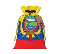 M Linen - Bolsas de regalo de Navidad, estampado de bandera de Ecuador, bolsas de regalo con cordón, para Navidad, Acción de Gracias, decoración de regalos