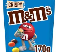 M&M’s Crispy, Snack de Bolitas de Arroz Inflado Cubiertas de Chocolate con Leche, Colores Surtidos, Paquete, Ideal como Regalo Navidad, 170 g