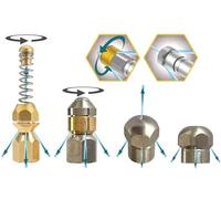 M&M Smartek Boquilla de limpieza de tuberías para Kärcher Kränzle Nilfisk etc. Limpiador de alta presión 1/8" 1/4" - Resorte espiral giratorio rígido (espiral, giratorio, rígido 1/8")