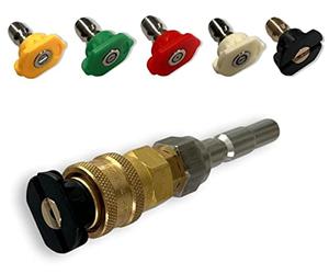 M&M Smartek Conector rápido D10 para pistolas Kränzle Family Light Line + 5 puntas de boquilla de conexión rápida de acero inoxidable de alta presión