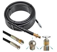 M&M Smartek - Manguera de limpieza de tuberías para/compatible con Nilfisk GERNI conector AG M22 x 1,5 IG para adaptador de bayoneta y boquilla giratoria + rígida (8 metros)