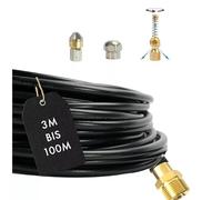 M&M Smartek Manguera de limpieza de tuberías para Kränzle M22 AG Set entre otros, con 3 boquillas, rata de canal, manguera de alta presión, juego de limpieza flexible (espiral y rígida y boquilla