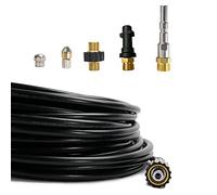 M&M Smartek Manguera para limpiar tuberías Kärcher Kränzle NILFISK ALTO WAP Professional HD HDS 1/8" AG : M22 x 1,5 IG & adaptador de bayoneta y 2 boquillas (20 m)