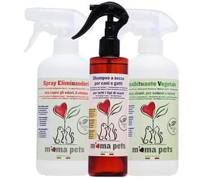 M' MA Pets Kit disabituante vegetale, Spray eliminaodori e Shampoo Secco, per Cani e Gatti 2x500ml + 1x250ml - 1250 ml, Ambra