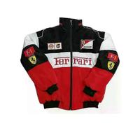 (M,male,White French)2025 Men Racing Jacket With Red Black Embridery,jacket Suit F1 Team Racing Cool Jacket