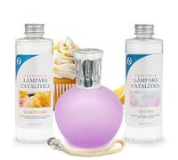 M MAMA MANUELA Pack Ahorro Lámpara Catalítica Fucsia Mate + Fragancia Lemon Cake (200ml) + Limpiador Neutro (200ml) + Mecha de Repuesto