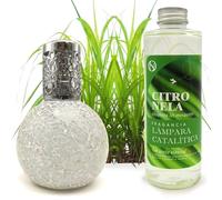 M MAMA MANUELA Pack Ahorro Lámpara Catalítica Mosaico Blanco + Fragancia Aroma Citronela 500ml. Elimina Malos olores e impurezas, perfuma y Limpia.