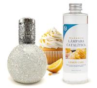 M MAMA MANUELA Pack Ahorro Lámpara Catalítica Mosaico Blanco + Fragancia Aroma Lemon Cake 500ml. Elimina Malos olores e impurezas, perfuma y Limpia.