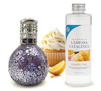 M MAMA MANUELA Pack Ahorro Lámpara Catalítica Mosaico Lila + Fragancia Aroma Lemon Cake 200ml. Elimina Malos olores e impurezas, perfuma y Limpia.