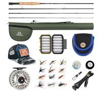 M MAXIMUMCATCH Maxcatch Extreme - Kit combinado de pesca con mosca de peso 3/5/6/8, carrete y caña para principiantes, con funda protectora de viaje (peso 6, 2,74 m, caña de 4 secciones, carrete 5/6)