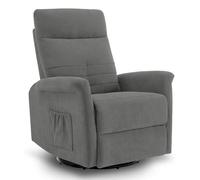 M MCombo Sillón de Relax con función reclinable Manual, sillón de TV con función basculante y función giratoria, Giratorio 360°, para salón, Dormitorio, 7011 (Gris)