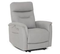 M MCombo Sillón de relax con función reclinable, sillón de TV regulable eléctricamente, con función reclinable de 160°, silla reclinable, USB y bolsillo lateral, 7077 (gris claro)