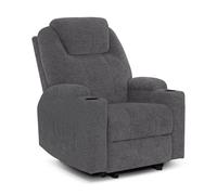 M MCombo Sillón Relax Eléctrico Sillón de Masaje Sillón TV Función Reclinable Calefacción por Vibración Nuevo Modelo (Chenilla Gris)