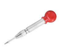 M METERXITY 1 Punzón Central Automático, Punzón de Clavos Hss de 133 mm con Resorte y Almohadilla de Palma Para Placas de Acero, Tableros de Madera Punzón de Impacto Ajustable [Tono Plateado]