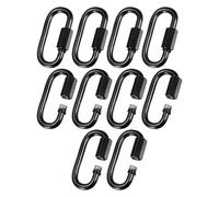 M METERXITY 10 Piezas De Eslabones Rápidos para Cadena M6 De Hierro Galvanizado 2.28 Pulgadas Conector Pesado para Equipo De Viaje/Hamacas Capacidad De Carga 33 Lbs con Cierre De Tornillo