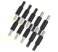 M METERXITY 10 uds de Conectores Macho DC 5.5x2.1mm Núcleo de Cobre Puro para Laptop/Cámaras de Seguridad CCTV/Iluminación Adaptador DC Conector de Alimentación Reemplazo [Amarillo]