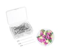 M METERXITY 100-Pack Corsage Boutonnieres Pins, 2.2" (5.5Cm) Alfiler de Perla en Forma de Lágrima Recto para Decoraciones de Boda/Joyería/Flores, Alfileres de Ramo Alfileres de Flores [Blanco]