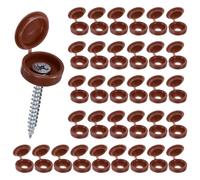 M METERXITY 100 Piezas De Tapas De Tornillo De Plástico con Bisagra, 4mm De Tornillos De Persiana con Tapas,Cabezas De Tornillos M3 M4 M5 [Marrón Oscuro]