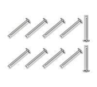 M METERXITY 10Pcs Pasadores de Horquilla de un Solo Agujero, M6 x 40mm Pasadores de Horquilla Planos de Acero Inoxidable 304/Piezas Fijas/Aparejos de Barcos, Pasador de Bisagra de Enlace