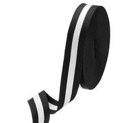 M METERXITY 2.5cm x 23 Metros Negro/Blanco Cinta Tafetán Rayas Poliéster