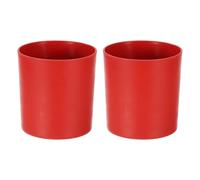 M METERXITY 2-Pack Macetas de Plástico, 7 Pulgadas Maceteros Redondos de Plástico Contenedores de Macetas de Flores para Interior/Exterior/Jardín, Soporte para Plantas [Rojo]