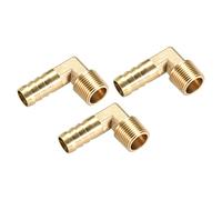 M METERXITY 2 Paquete Latón Manguera Espiga Accesorios - 90 Grados Codo Latón 12mm Espiga Reductor Aplicar Agua Combustible (3/8 PT Macho Tubería)