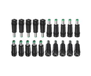 M METERXITY 20-Pack Conectores DC Hembra 5.5x2.1mm a Macho 6.3x3.0mm Adaptador de Enchufe de Cobre Puro para Laptops/Cámaras de Seguridad Conectores de Alimentación DC