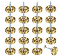 M METERXITY 20-Pack Tapas Para Tornillos De 0.86" De Diámetro En Acero Inoxidable Cepillado Espejo Decorativas Para Tornillos Y Clavos Para Señales De Publicidad Y Hardware/Baño [Tono Dorado]