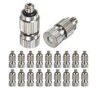 M METERXITY 20 Pcs Boquillas Nebulizadoras de Latón, Orificio de 0,5 mm (0,019"), Cabezal de Boquilla Nebulizadora de Alta Presión para Sistemas de Refrigeración de Exteriores [3/16]