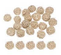 M METERXITY 20pcs Bolas de Mimbre de Ratán de 40mm/1.6" Bolas de Ratán Decorativas Orbes Rellenos de Jarrón Rellenos de Cuenco para Navidad/Bodas/Día de Acción de Gracias/Manualidades [Beige]