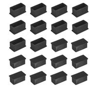 M METERXITY 20pcs de Tapas Rectangulares para Patas de Silla, 1.2 x 2.36 (30 x 60mm) Protectores de Suelo de PVC para Sillas/Mesas/Camas de Muebles con Extremos Antideslizantes