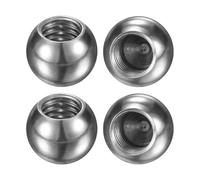 M METERXITY 4 Piezas de Pomos Rosca Bola Tuerca, M6x10mm 304 Acero Inoxidable Tuerca Bola Rosca Hembra para Luminarias/Maquinaria/DIY, Tapa Redonda Sólida Cubierta Tornillo [Plateado]