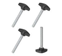 M METERXITY 4Pcs Tornillos de Pulgar, M8x55mm Pomos de Ala en T, Mango de Plástico para Apretar para Carpintería/Maquinaria/Equipos, Tornillo de Pulgar de Rosca de Apretar [Negro]