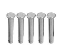 M METERXITY 5 Paquete Horquilla Pasadores - Plana Cabeza Inoxidable Acero Horquilla Pasador Sujetador, Anti Resistencia, Aplicar a Mecánica Reparación (M8 x 50mm, Plateado Tono)