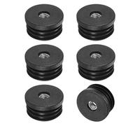 M METERXITY 6 Inserts para Tubos Redondos con Rosca M8 1.5" (38mm) OD Insertos para Tubos De Plástico para Sillas/Mesas/Ruedas Tapones para Extremos Metal Tapones Deslizantes