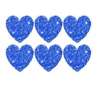 M METERXITY 6-Pack Parches De Corazón Con Strass Para Planchar 4.5cm Azul