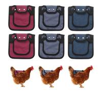 M METERXITY 6-Pack Silla Para Gallinas, 9.8 Inch Delantal De Lona Protector Trasero Con Correa Ajustable Para Proteger Plumas De Aves, Protector Avícola [Mezcla De 3 Estilos A]