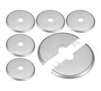 M METERXITY 6-Pack Wall Split Flange, 16mm[0.63"] to 26mm[1.02"] ID ABS Round Self-Adhesive Escutcheon Plate Cover Buckle for Pipe Accessories/Floor/Ceiling [Silver, 90mm 3.54" OD]