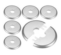 M METERXITY 6-Pack Wall Split Flange, 17mm[0.67"] ID ABS Round Self-Adhesive Escutcheon Plate Cover Buckle For Pipe Accessories/Floor/Ceiling, Plumbing Cover Plates [Silver, 70mm 2.76" OD]