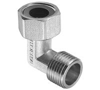 M METERXITY 90 Grados Codo - Tubería Accesorio 90 Grado, L Forma Tubería Accesorio con Sellado Junta, Aplicar a Aire Agua Gas, (G1/2 Macho a Hembra Rosca, Plata)