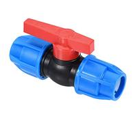 M METERXITY Bola Válvula - PE Plástico Cerrar Apagar Interruptor Aplicar a Jardín Riego y Acuarios (25mm, Negro Azul Rojo)