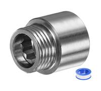 M METERXITY Brazo Extensor Para Cabezal De Ducha, Adaptador De Extensión De Tubo Macho Hembra G1/2 Acero Inoxidable Rosca PTFE Para Ducha/Grifo, Acoplador De Fontanería 1.18"/30mm 1-Paquete