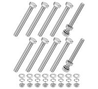 M METERXITY Juego De 10 Tornillos Hexagonales Con Tuercas Y Arandelas Planas Y De Seguridad M10x90mm Acero Inoxidable Juego De Tornillos Y Tuercas Métricos Totalmente Equipos/Maquinaria