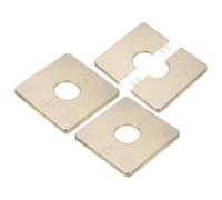 M METERXITY Juego De 3 Bridas De Pared Divisibles, Placa De Escudo Autoadhesiva Cuadrada De ABS Para Accesorios De Tubería De 25 mm/0.98 In De Diámetro [Dorado, 7 mm/0.28 In De Altura]