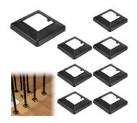 M METERXITY Juego De 8 Cubre Bases Para Postes, Ajuste Para Faldón De Poste De PVC Tipo Divisorio De 3.14"x 3.14" Para Barandillas De Hierro/Vallas/Envuelve Columnas[Negro]