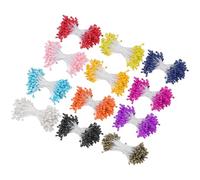 M METERXITY Kit de 1800 Piezas de Estambres de Flores Artificiales, Pistilos de Flores de Doble Cabeza Mini de 3 mm, Estambres para Hacer Flores/Artesanías DIY Diademas de Flores